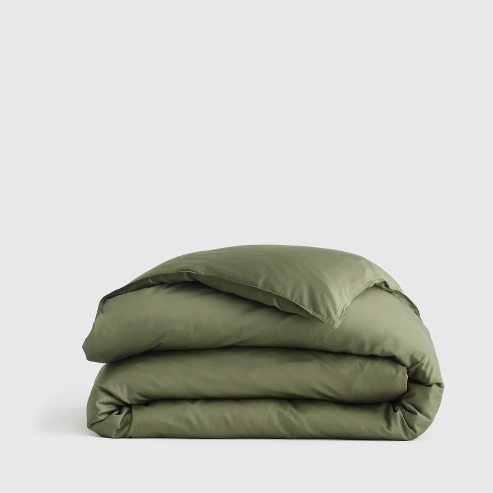 Quince Bamboo Olive Green Full/Queen Duvet Cover + Standard Shams. New! 🆕